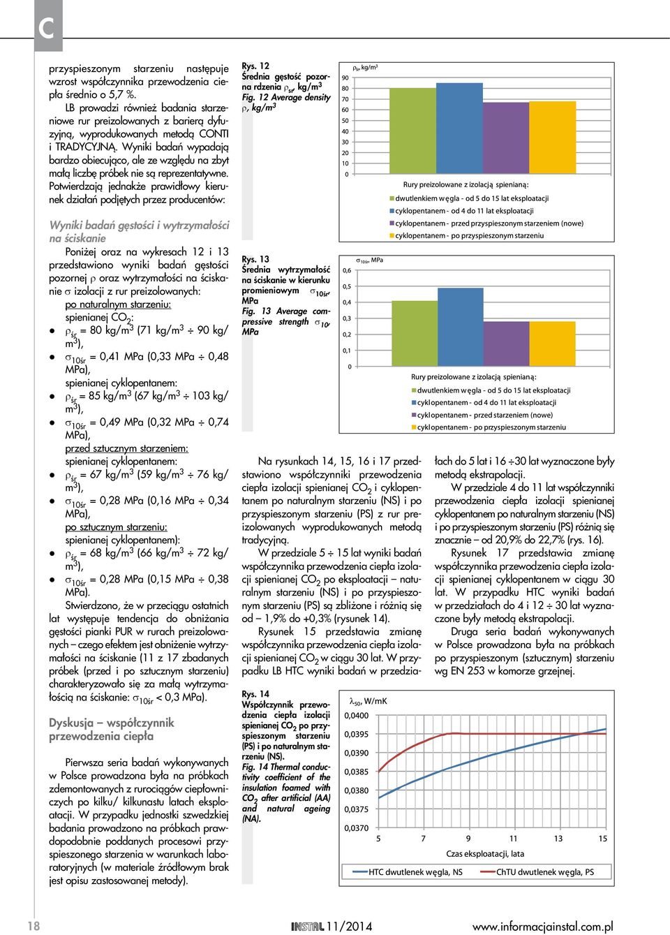 Potwierdzają jednakże prawidłowy kierunek działań podjętych przez producentów: Wyniki badań gęstości i wytrzymałości na ściskanie Poniżej oraz na wykresach 12 i 13 przedstawiono wyniki badań gęstości