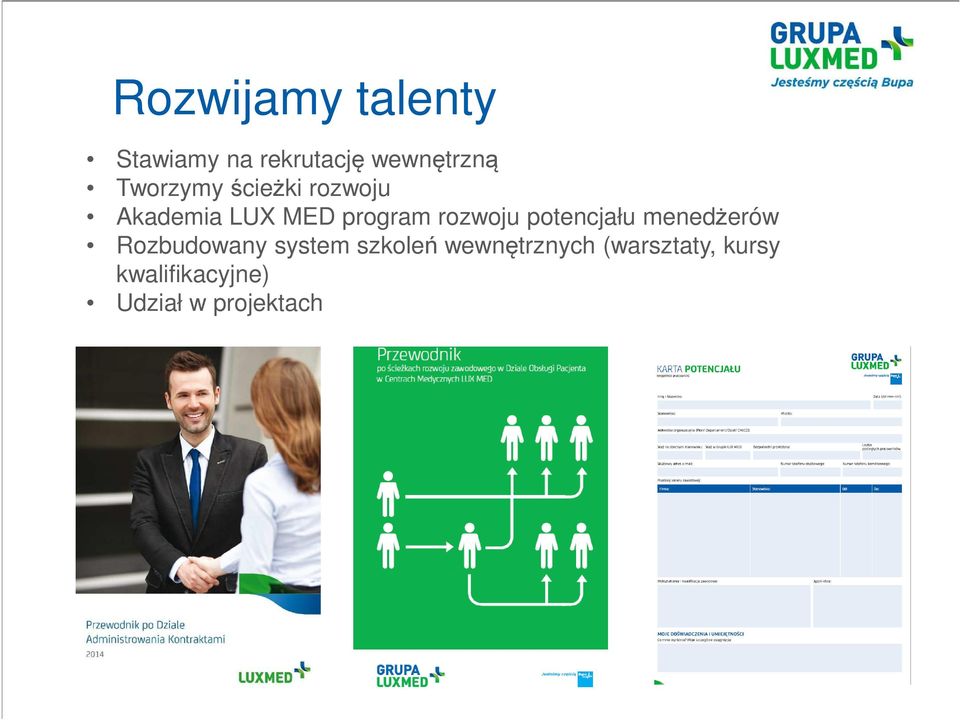 rozwoju potencjału menedżerów Rozbudowany system szkoleń