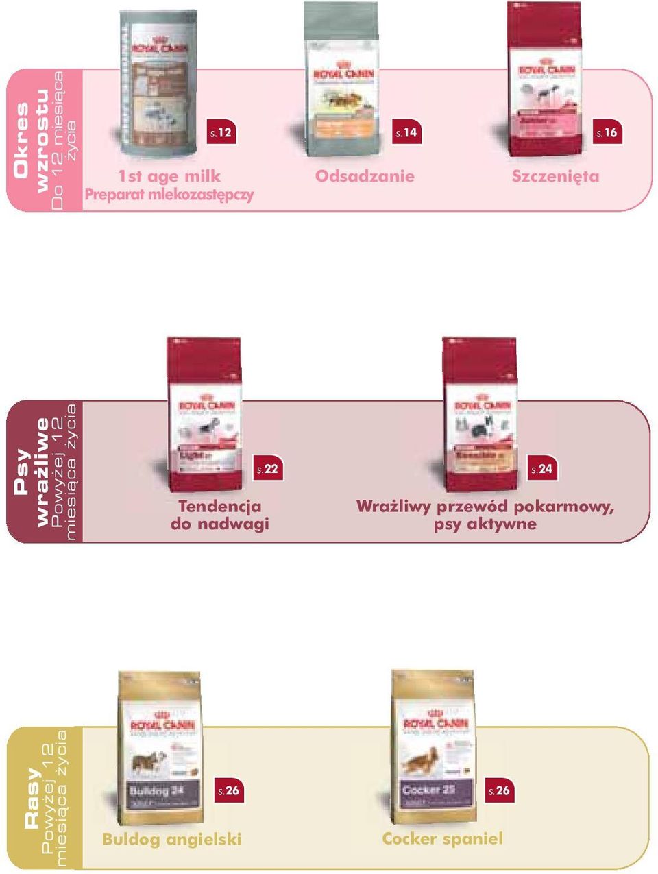16 Psy wra liwe Powy ej 12 miesiàca ycia Tendencja do nadwagi s.22 s.