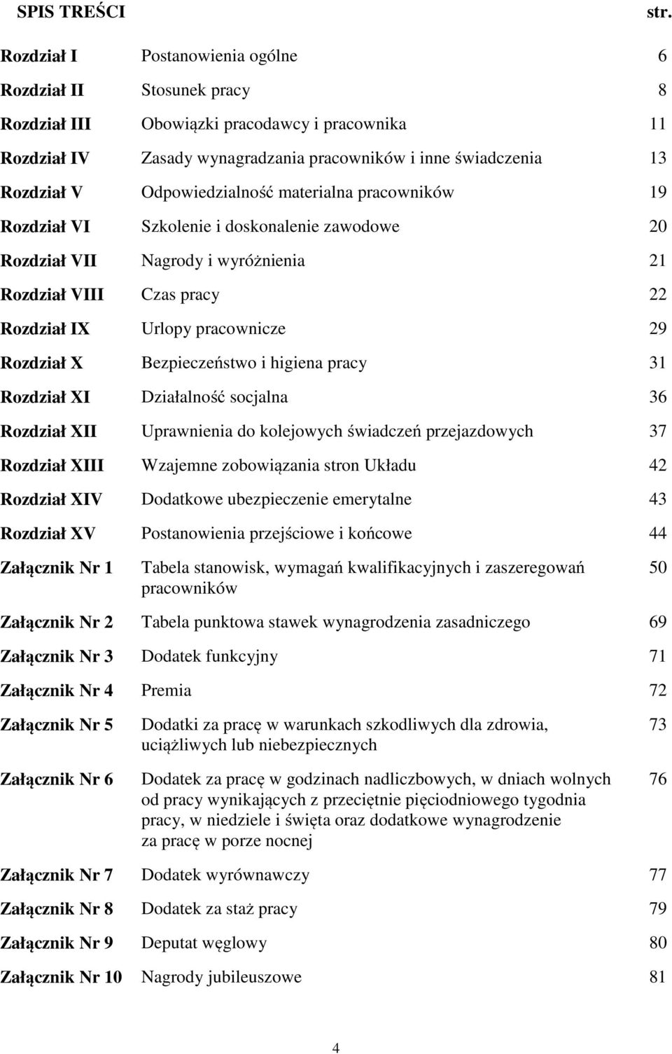 Odpowiedzialność materialna pracowników 19 Rozdział VI Szkolenie i doskonalenie zawodowe 20 Rozdział VII Nagrody i wyróżnienia 21 Rozdział VIII Czas pracy 22 Rozdział IX Urlopy pracownicze 29