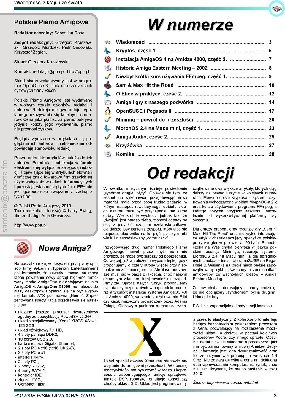Polskie Pismo Amigowe jest wydawane w wolnym czasie członków redakcji i autorów. Redakcja nie gwarantuje regularnego ukazywania się kolejnych numerów.