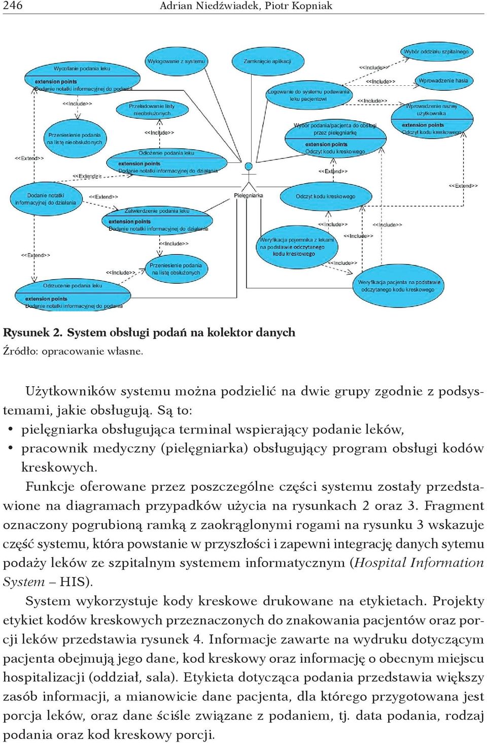 Funkcje oferowane przez poszczególne części systemu zostały przedstawione na diagramach przypadków użycia na rysunkach 2 oraz 3.