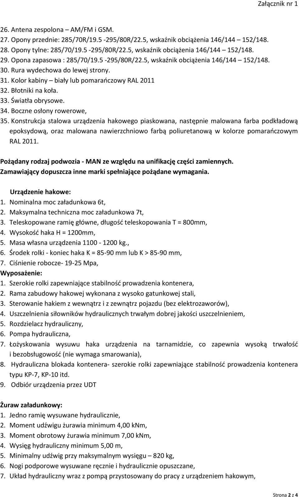 Światła obrysowe. 34. Boczne osłony rowerowe, 35.