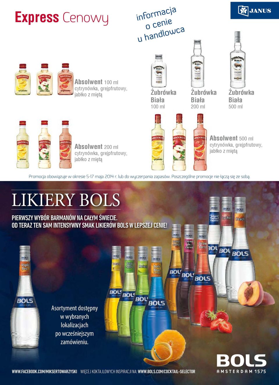 BOLS PIERWSZY WYBÓR BARMANÓW NA CAŁYM ŚWIECIE. OD TERAZ TEN SAM INTENSYWNY SMAK LIKIERÓW BOLS W LEPSZEJ CENIE!