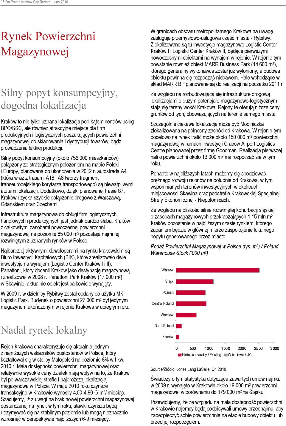 Silny popyt konsumpcyjny (około 756 000 mieszkańców) połączony ze strategicznym położeniem na mapie Polski i Europy, planowana do ukończenia w 2012 r.