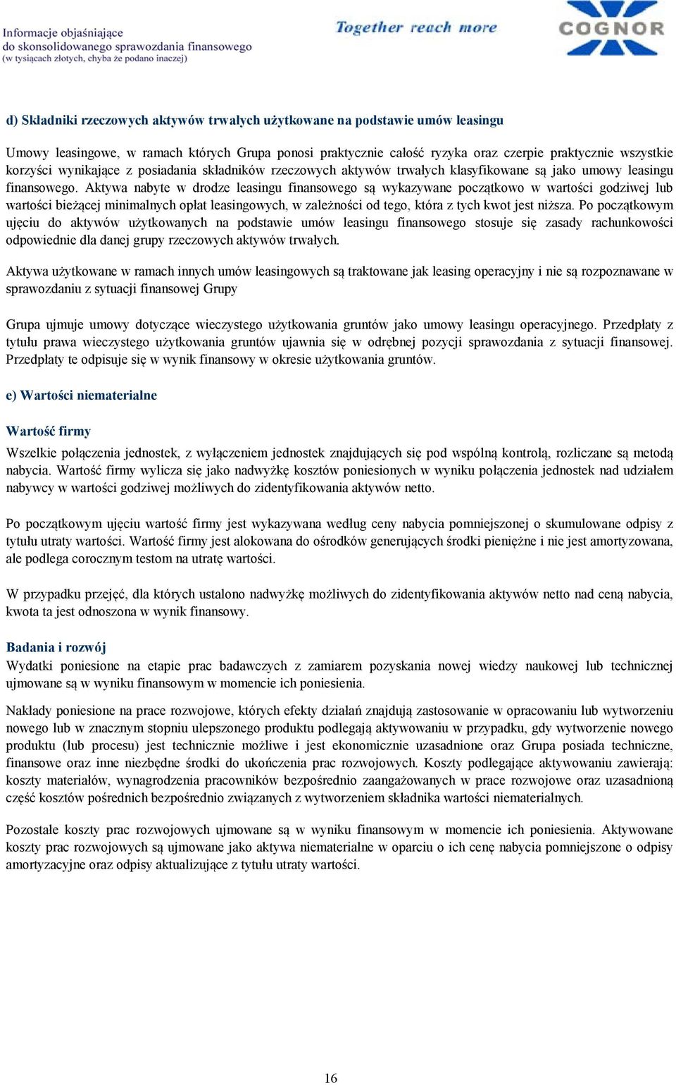 Aktywa nabyte w drodze leasingu finansowego są wykazywane początkowo w wartości godziwej lub wartości bieżącej minimalnych opłat leasingowych, w zależności od tego, która z tych kwot jest niższa.