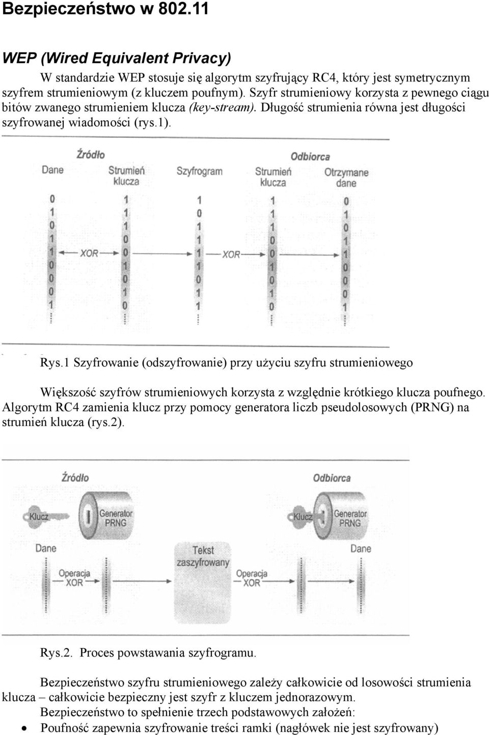 1 Szyfrowanie (odszyfrowanie) przy użyciu szyfru strumieniowego Większość szyfrów strumieniowych korzysta z względnie krótkiego klucza poufnego.