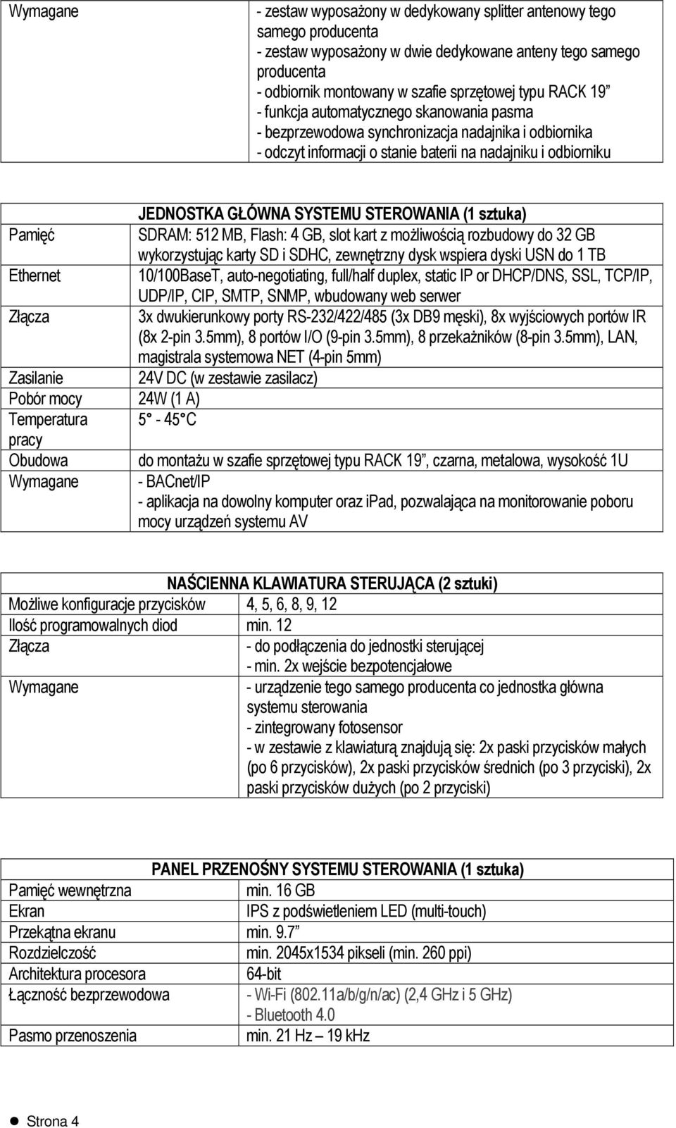 sztuka) Pamięć SDRAM: 512 MB, Flash: 4 GB, slot kart z możliwością rozbudowy do 32 GB wykorzystując karty SD i SDHC, zewnętrzny dysk wspiera dyski USN do 1 TB Ethernet 10/100BaseT, auto-negotiating,