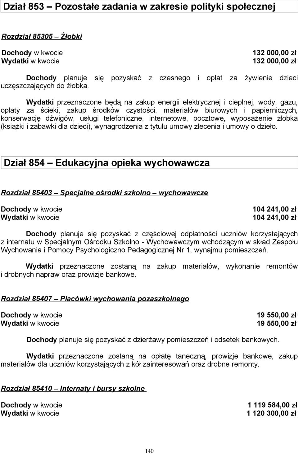 Wydatki przeznaczone będą na zakup energii elektrycznej i cieplnej, wody, gazu, opłaty za ścieki, zakup środków czystości, materiałów biurowych i papierniczych, konserwację dźwigów, usługi