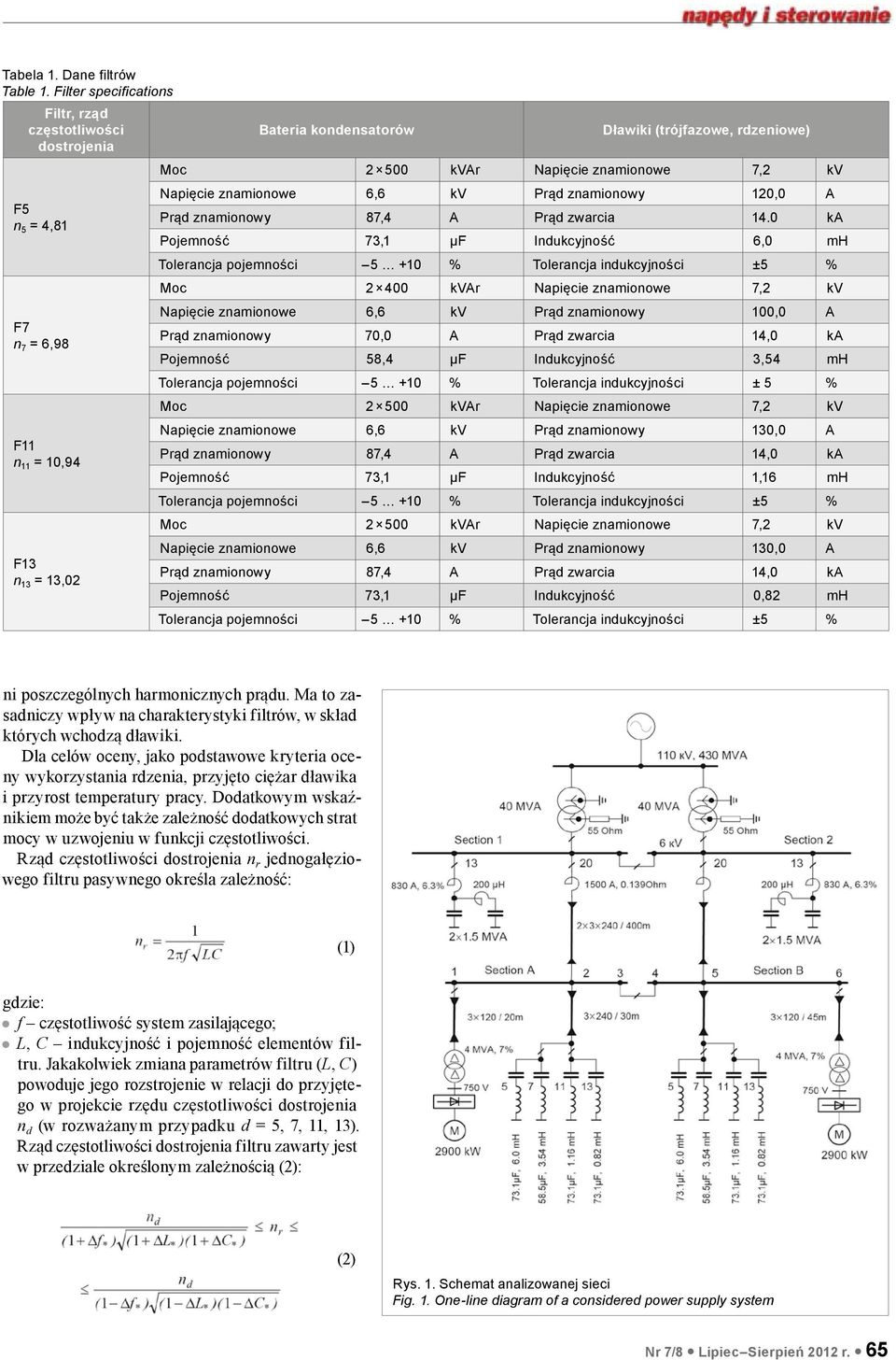 Napięcie znamionowe 7,2 kv Napięcie znamionowe 6,6 kv Prąd znamionowy 120,0 A Prąd znamionowy 87,4 A Prąd zwarcia 14.