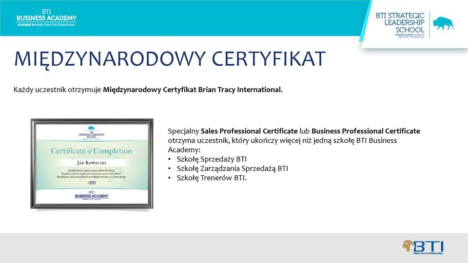 Specjalny Sales Professional Certificate lub Business Professional Certificate