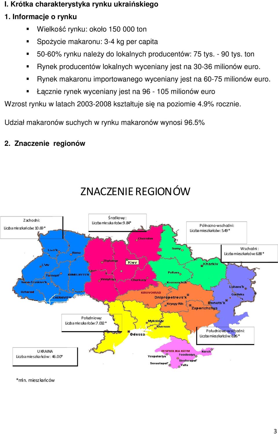 Łącznie rynek wyceniany jest na 96-105 milionów euro Wzrost rynku w latach 2003-2008 kształtuje się na poziomie 4.9% rocznie. Udział makaronów suchych w rynku makaronów wynosi 96.5% 2.