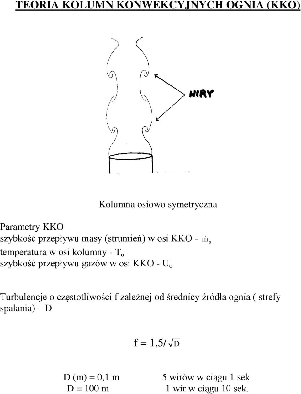 rzeływu zów w o KKO - U o urbulencje o częolwośc f zleżnej od średncy