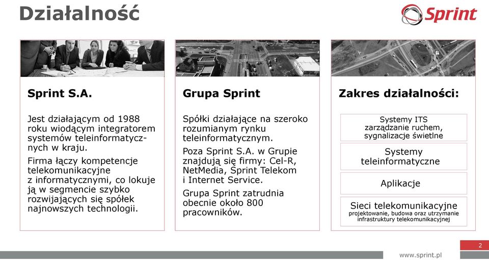 Spółki działające na szeroko rozumianym rynku teleinformatycznym. Poza Sprint S.A. w Grupie znajdują się firmy: Cel-R, NetMedia, Sprint Telekom i Internet Service.