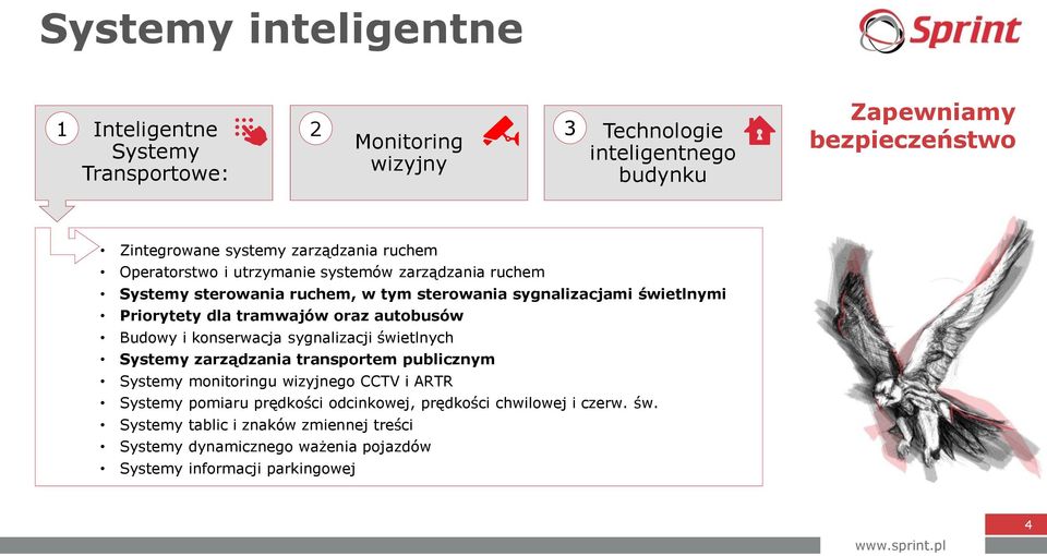 tramwajów oraz autobusów Budowy i konserwacja sygnalizacji świetlnych Systemy zarządzania transportem publicznym Systemy monitoringu wizyjnego CCTV i ARTR Systemy