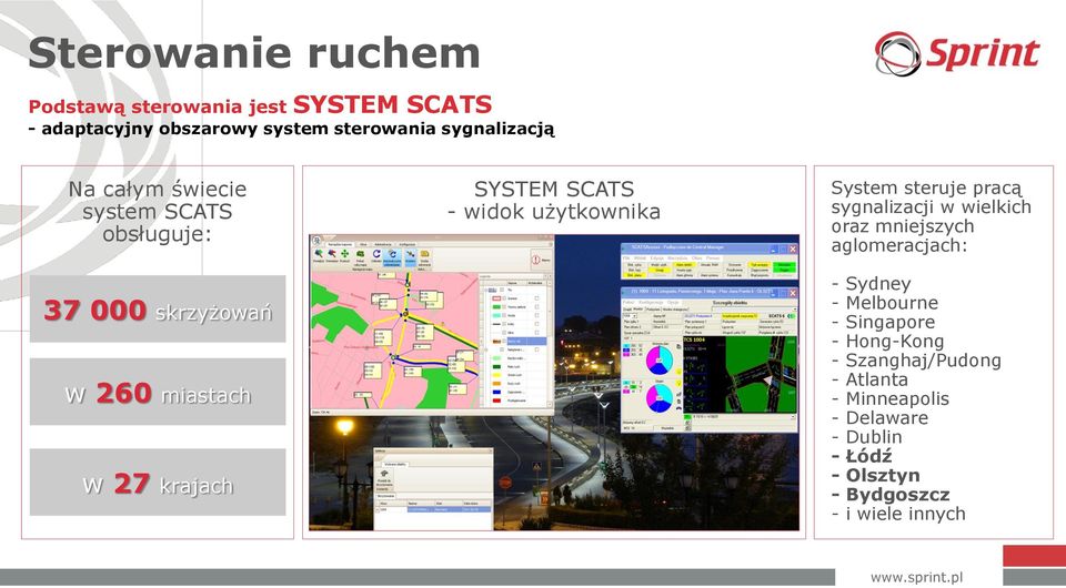 użytkownika System steruje pracą sygnalizacji w wielkich oraz mniejszych aglomeracjach: - Sydney - Melbourne -