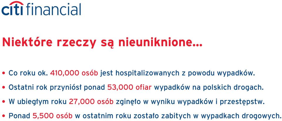 Ostatni rok przyniós ponad 53,000 ofiar wypadków na polskich drogach.