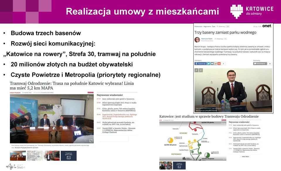 = 50 000 Katowice na rowery, Strefa 30, tramwaj na południe 2014 r.