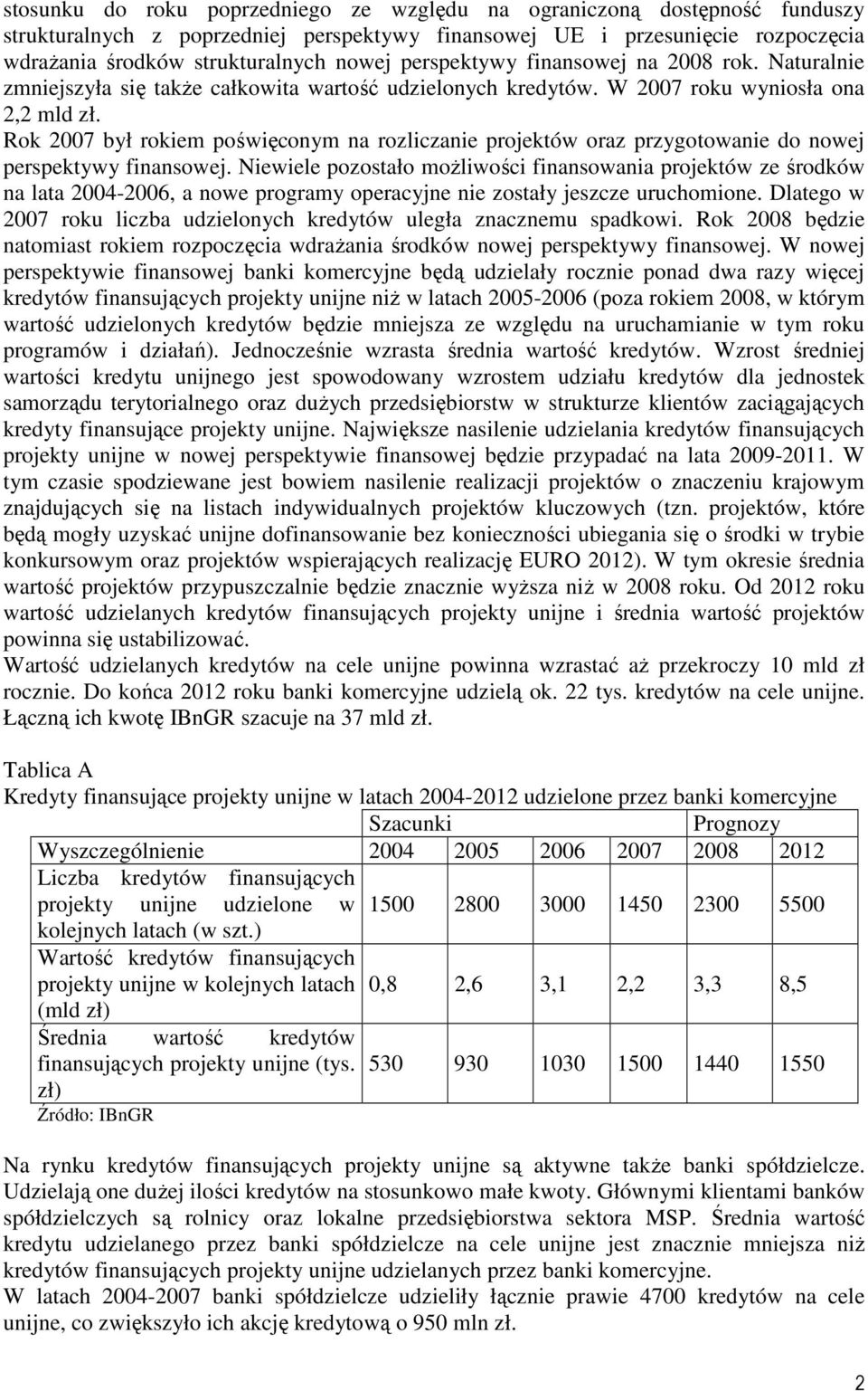 Rok 2007 był rokiem poświęconym na rozliczanie projektów oraz przygotowanie do nowej perspektywy finansowej.