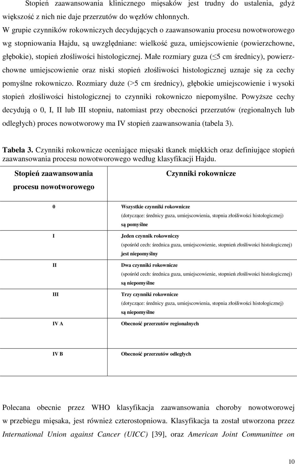 histologicznej. Małe rozmiary guza ( 5 cm średnicy), powierzchowne umiejscowienie oraz niski stopień złośliwości histologicznej uznaje się za cechy pomyślne rokowniczo.