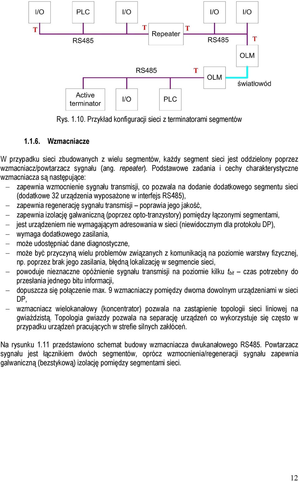 Podstawowe zadania i cechy charakterystyczne wzmacniacza są następujące: zapewnia wzmocnienie sygnału transmisji, co pozwala na dodanie dodatkowego segmentu sieci (dodatkowe 32 urządzenia wyposażone