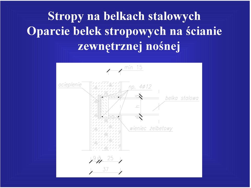 belek stropowych na