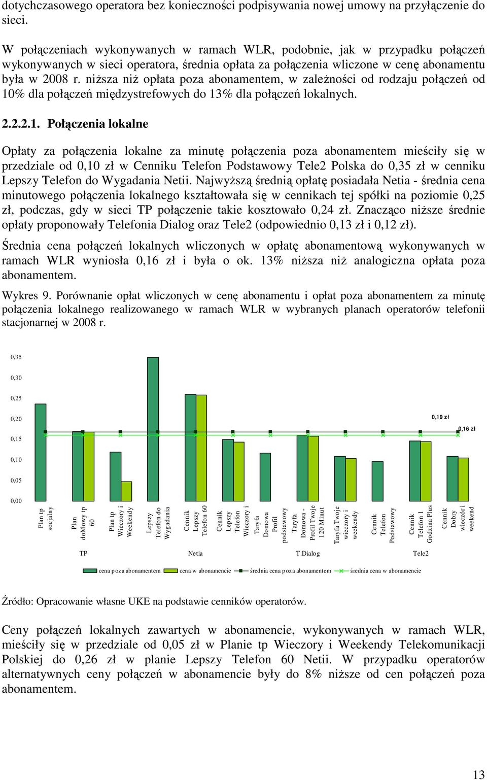 niŝsza niŝ opłata poza abonamentem, w zaleŝności od rodzaju połączeń od 10