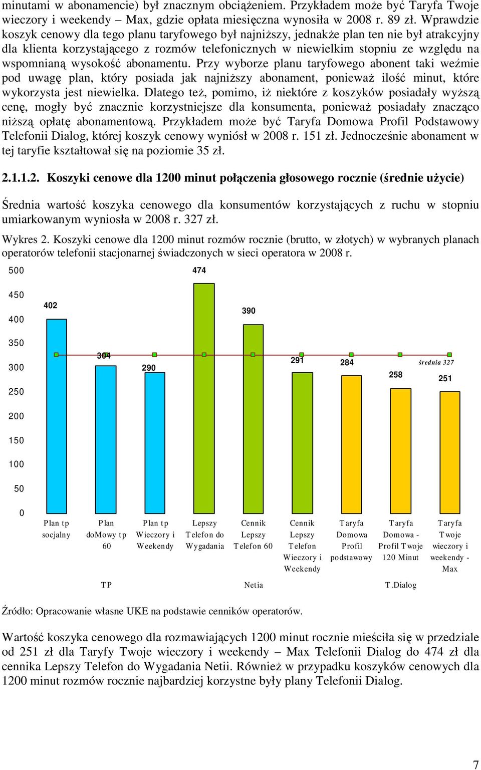 wysokość abonamentu. Przy wyborze planu taryfowego abonent taki weźmie pod uwagę plan, który posiada jak najniŝszy abonament, poniewaŝ ilość minut, które wykorzysta jest niewielka.