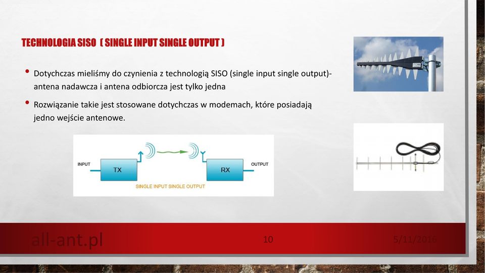 nadawcza i antena odbiorcza jest tylko jedna Rozwiązanie takie jest