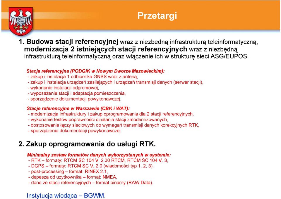 strukturę sieci ASG/EUPOS.