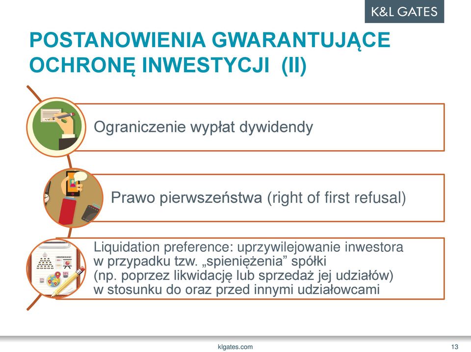 uprzywilejowanie inwestora w przypadku tzw. spieniężenia spółki (np.