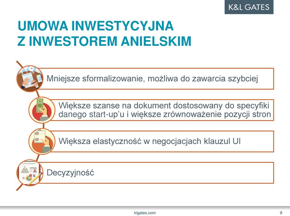 do specyfiki danego start-up u i większe zrównoważenie pozycji stron