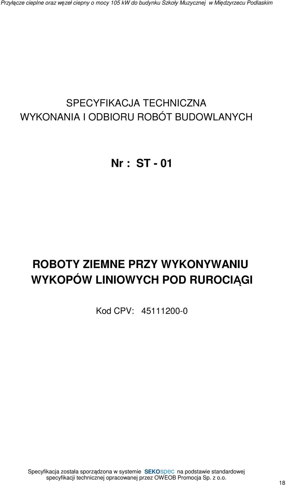 ROBOTY ZIEMNE PRZY WYKONYWANIU WYKOPÓW