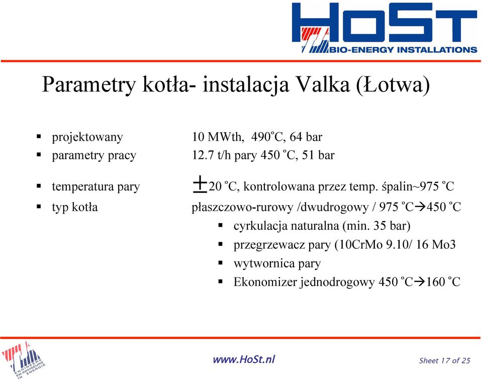 śpalin~975 C " typ kotła płaszczowo-rurowy /dwudrogowy / 975 C#450 C " cyrkulacja naturalna (min.