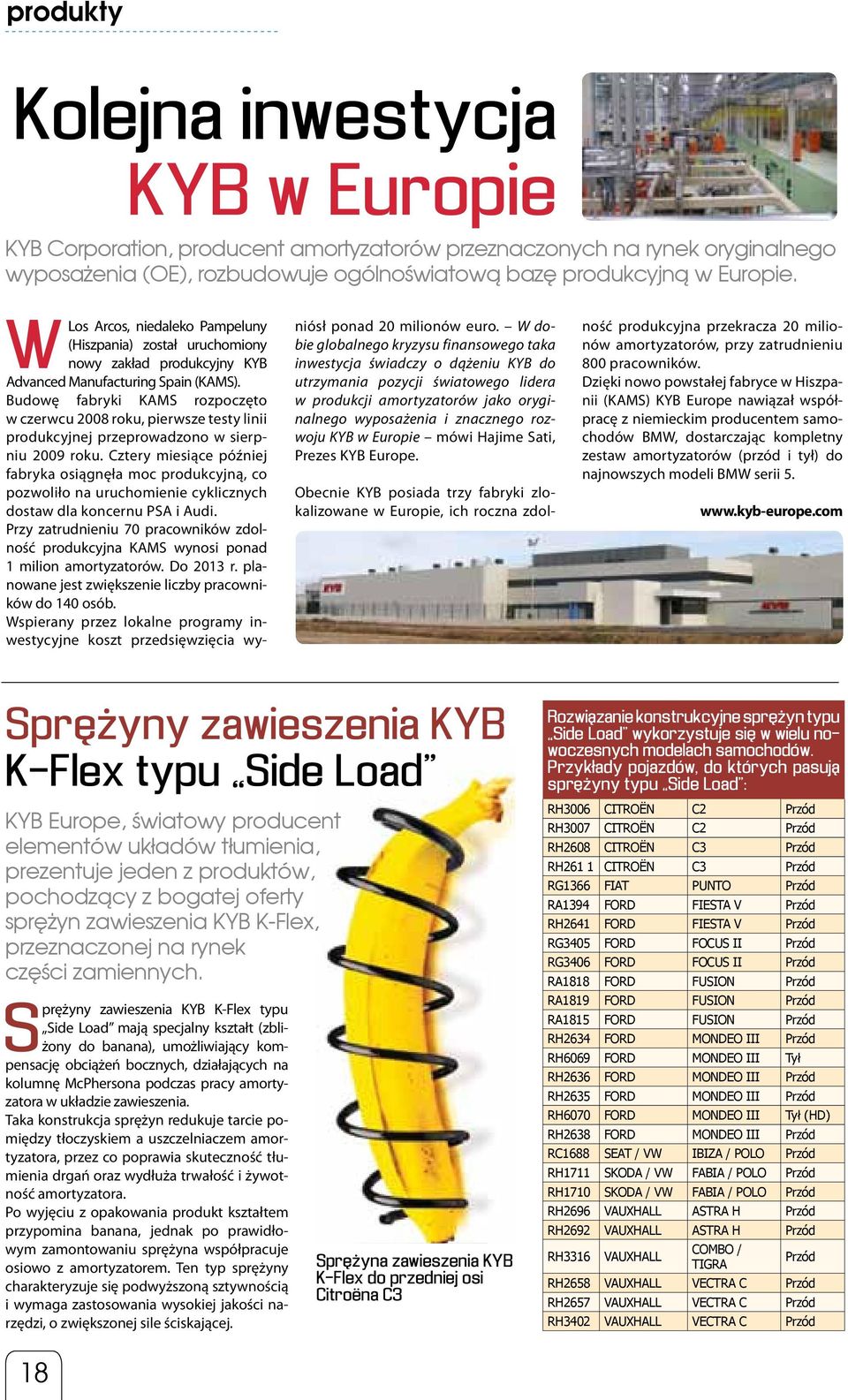 Budowę fabryki KAMS rozpoczęto w czerwcu 2008 roku, pierwsze testy linii produkcyjnej przeprowadzono w sierpniu 2009 roku.