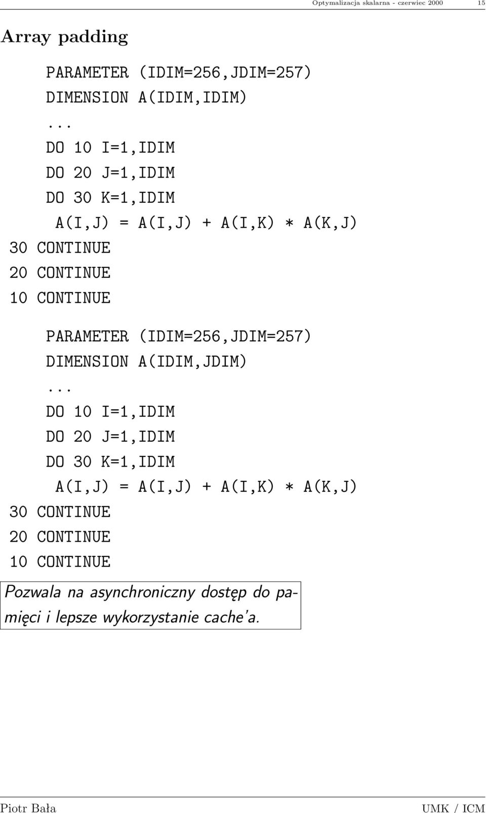 PARAMETER (IDIM=256,JDIM=257) DIMENSION A(IDIM,JDIM).