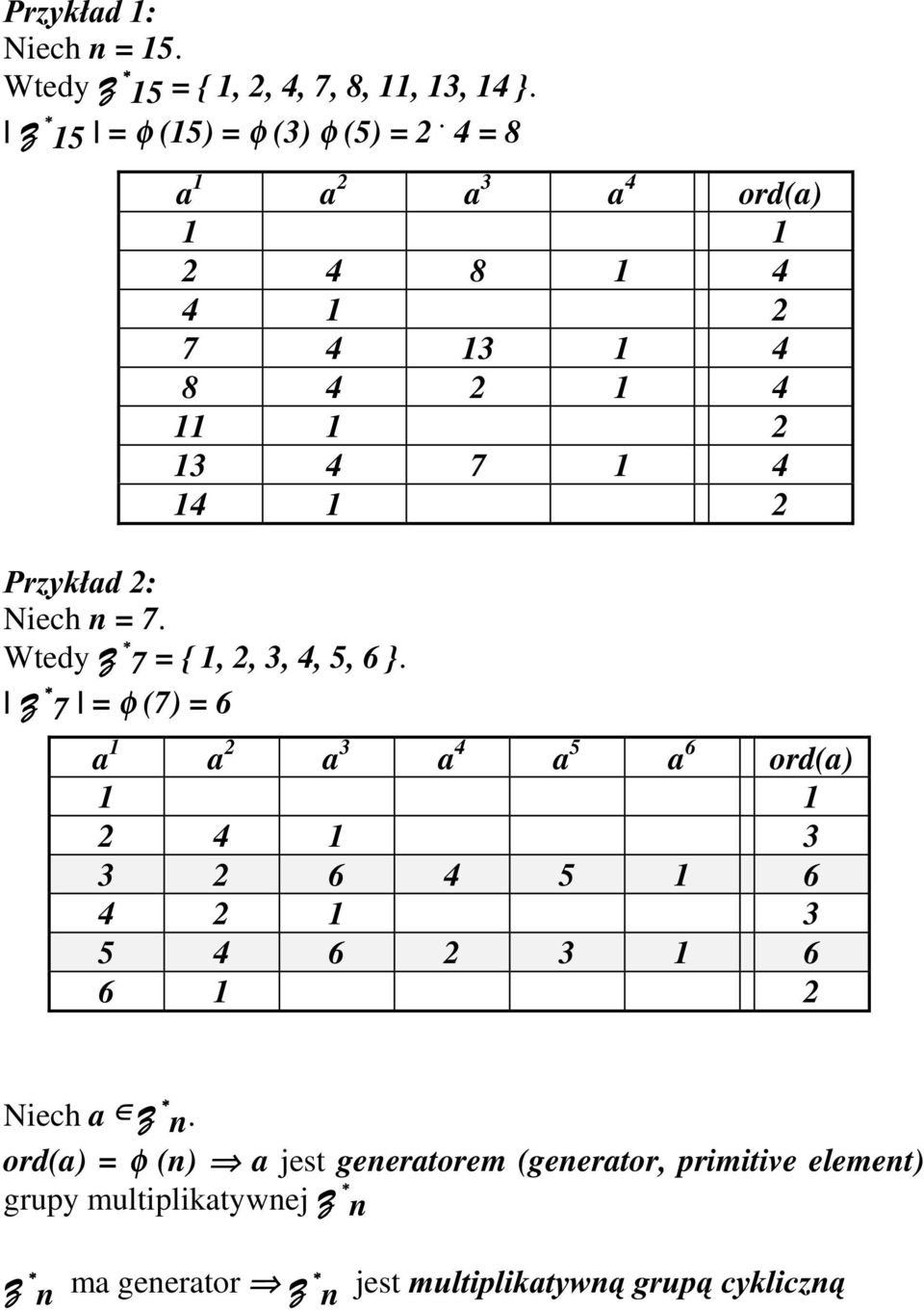 Wtedy =7 = { 1, 2, 3, 4, 5, 6 }.