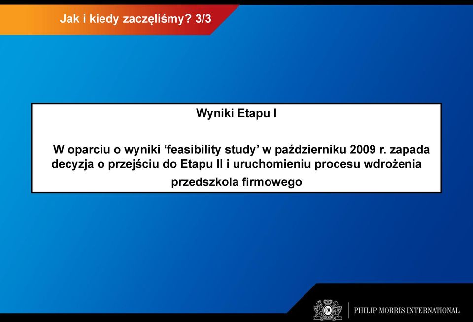 feasibility study w październiku 2009 r.