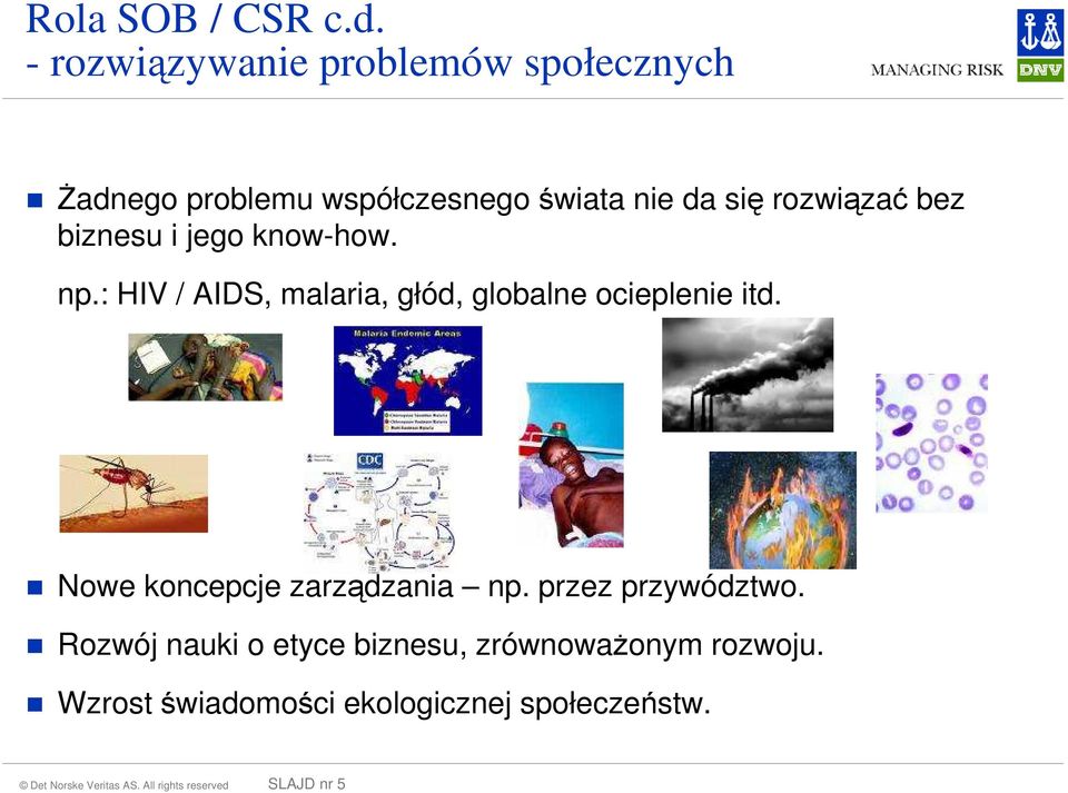 biznesu i jego know-how. np.: HIV / AIDS, malaria, głód, globalne ocieplenie itd.