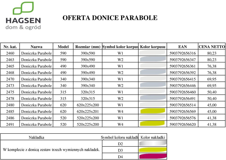 Doniczka Parabole 490 390x490 W1 5903792656361 76,38 2468 Doniczka Parabole 490 390x490 W2 5903792656392 76,38 2470 Doniczka Parabole 340 390x340 W1 5903792656415 69,95 2473 Doniczka Parabole 340