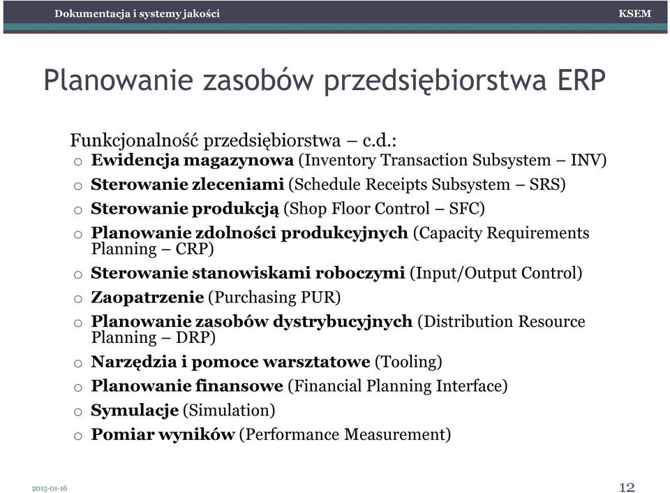 iębiorstwa c.d.