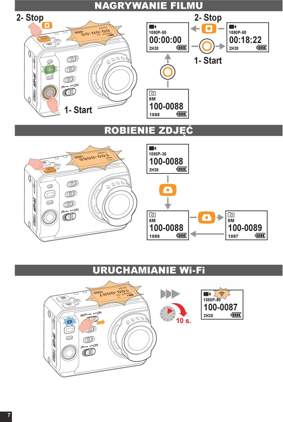 ROBIENIE ZDJĘĆ 1080P- 30 100-0088 2H30 8 100-0088 1888 8