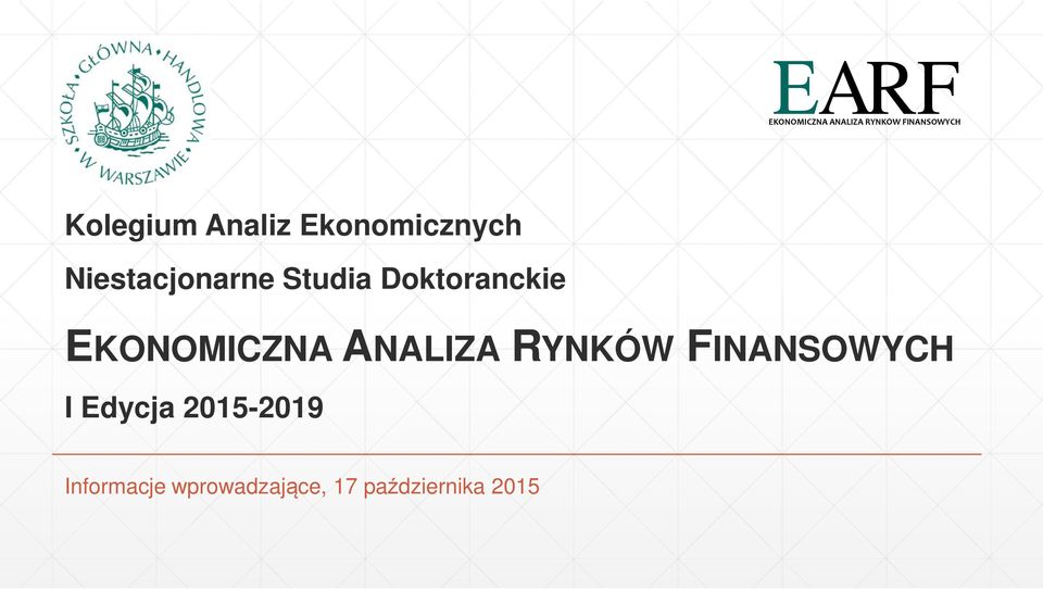 Doktoranckie I Edycja 2015-2019
