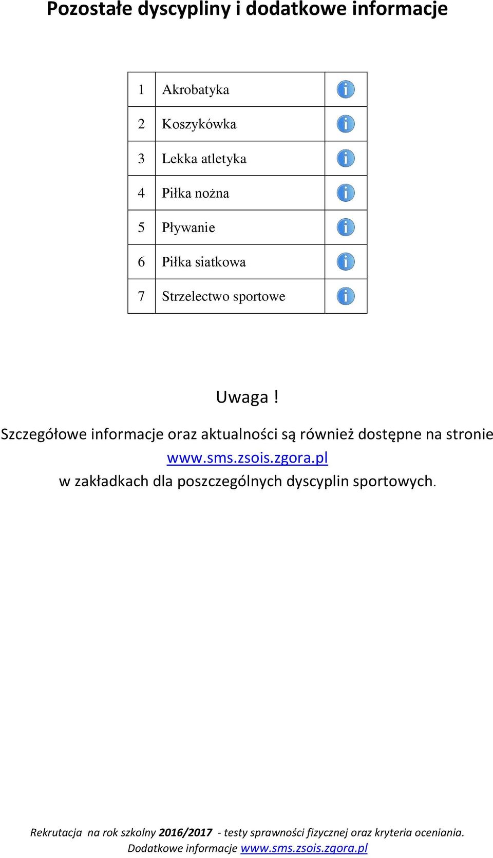 Szczegółowe informacje oraz aktualności są również dostępne na stronie www.sms.zsois.zgora.