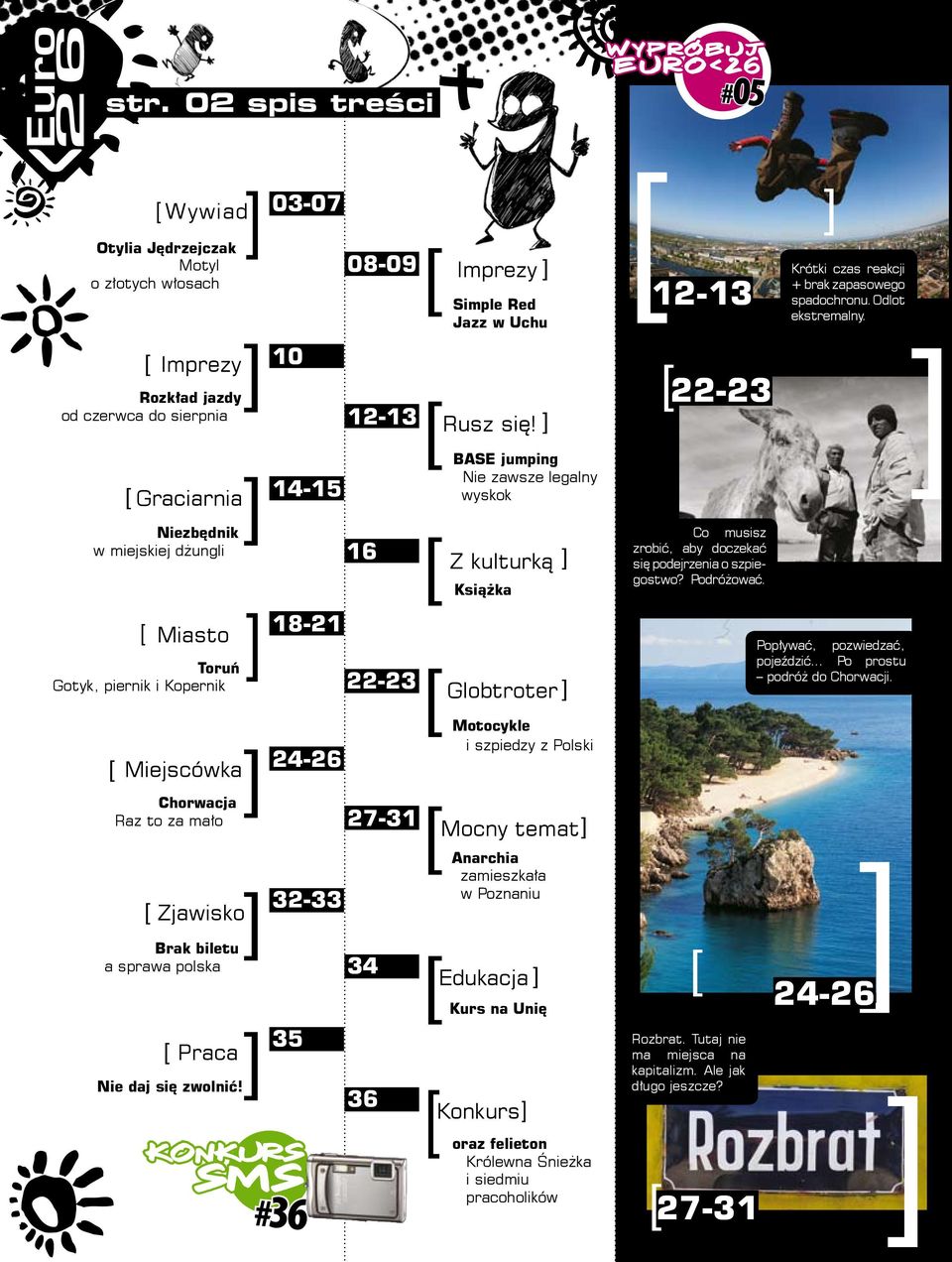 22-23 Graciarnia 14-15 BASE jumping Nie zawsze legalny wyskok Niezbędnik w miejskiej dżungli 16 Z kulturką Książka Co musisz zrobić, aby doczekać się podejrzenia o szpiegostwo? Podróżować.