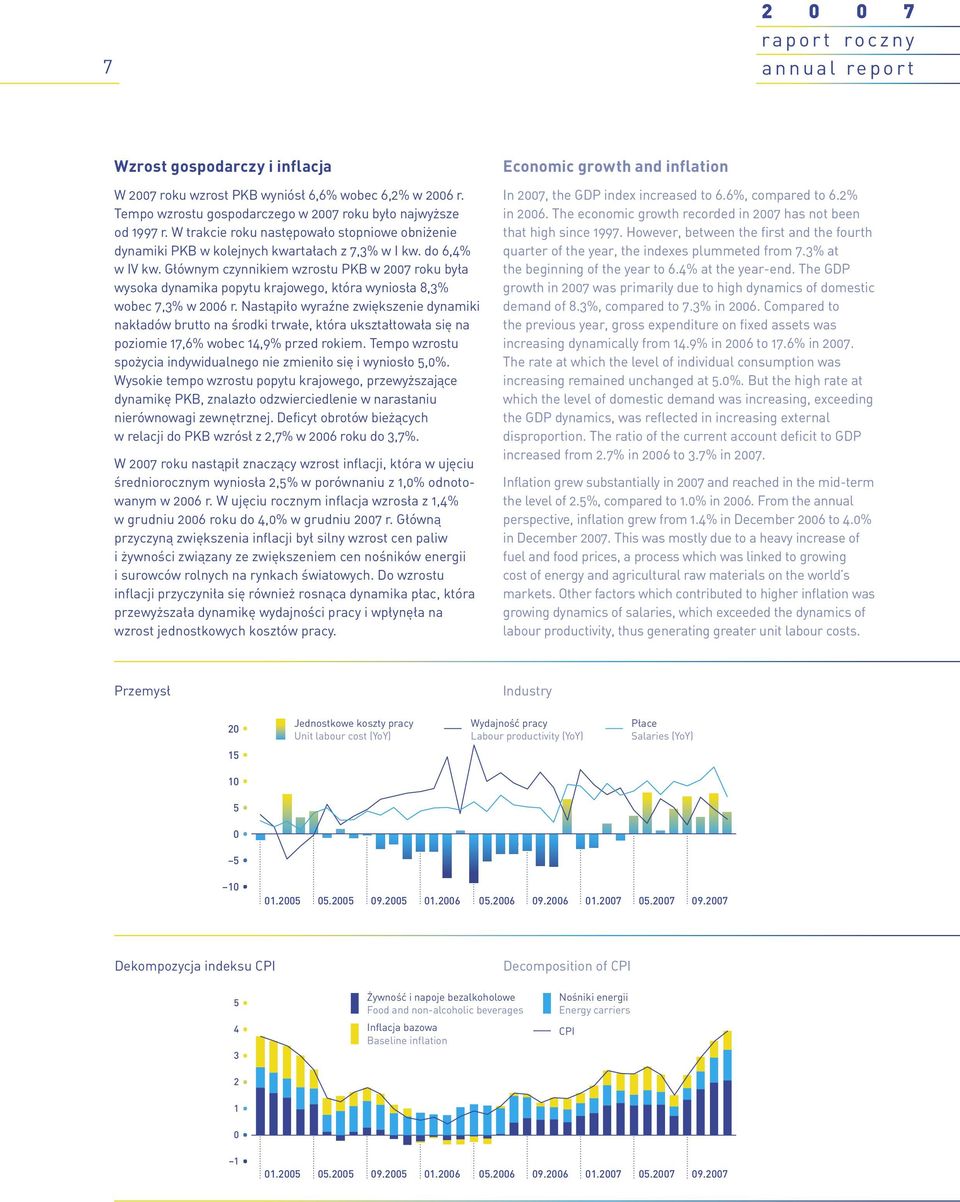 Głównym czynnikiem wzrostu PKB w 2007 roku była wysoka dynamika popytu krajowego, która wyniosła 8,3% wobec 7,3% w 2006 r.