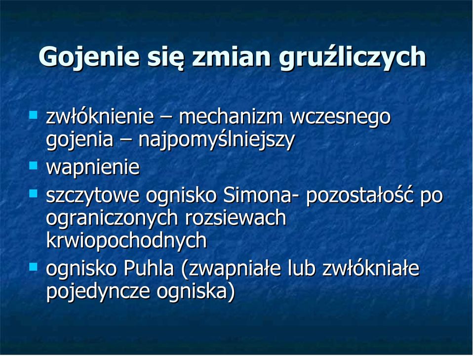 ognisko Simona- pozostałość po ograniczonych rozsiewach