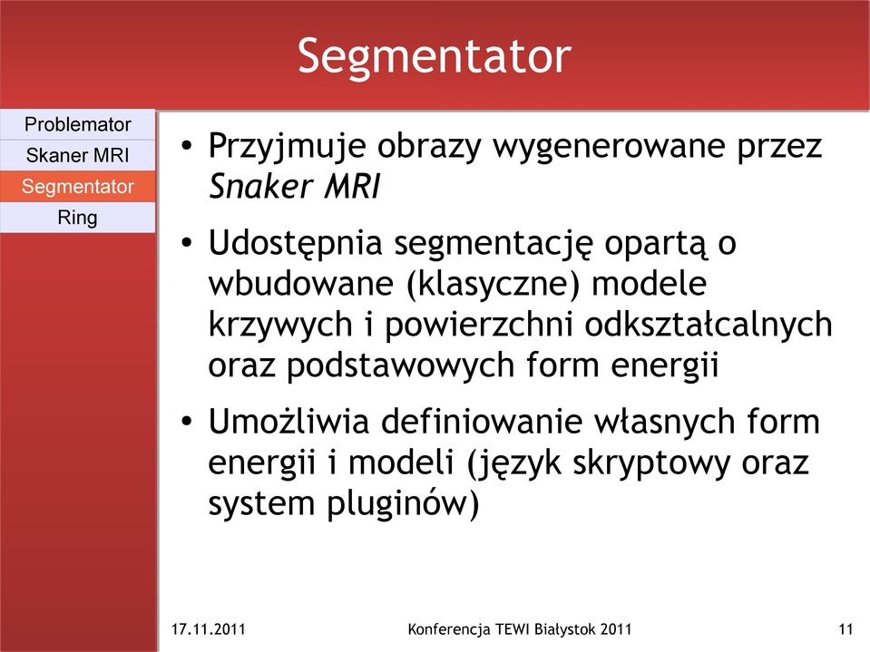 powierzchni odkształcalnych oraz podstawowych form energii Umożliwia definiowanie