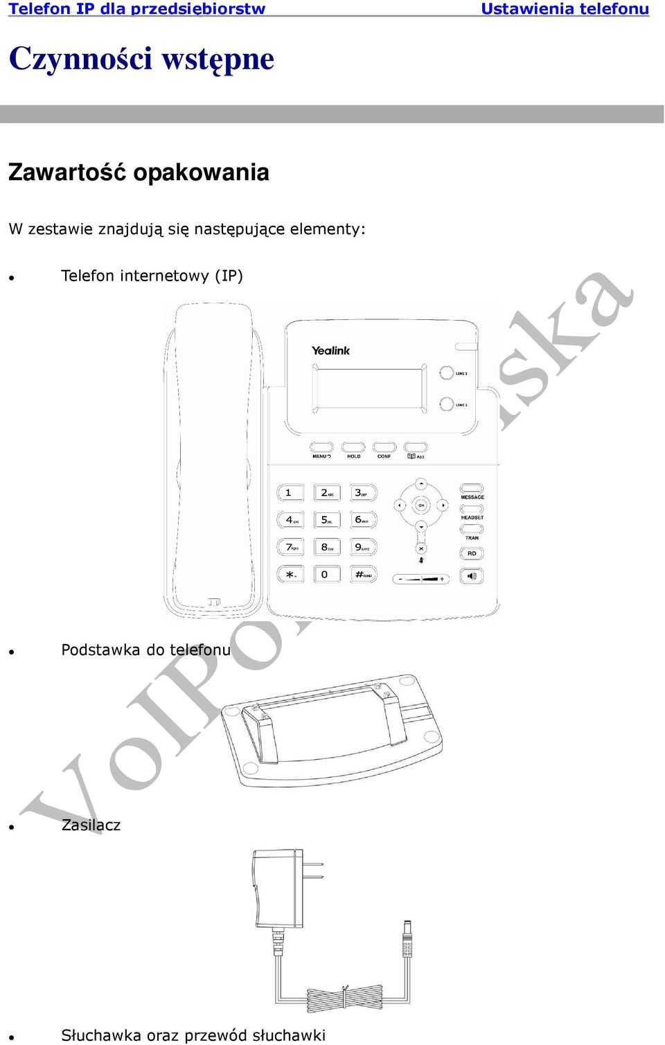 Telefon internetowy (IP) Podstawka do