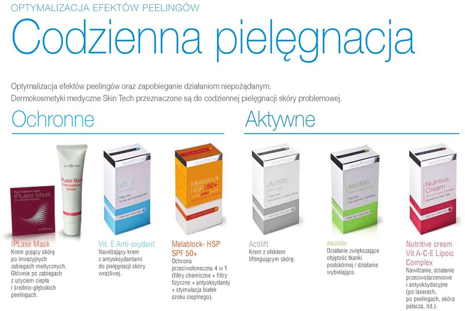 Głównie po zabiegach z użyciem ciepła i średnio-głębokich peelingach. Vit. E Anti-oxydant Nawilżający krem z antyoksydantami do pielęgnacji skóry wrażliwej.